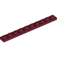 Lego destička 1x10, tmavě červená (6037995)